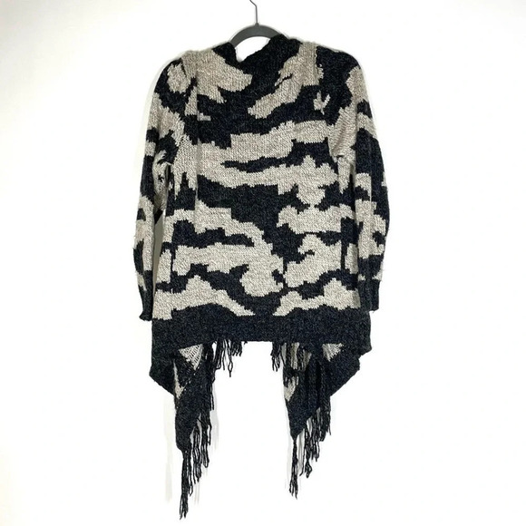 3 Sisters Wool Blend Fringe Striped Knit Cardigan Size Small/Medium - Picture 6 of 6